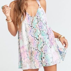 Mumu Reese Romper in Berry Nice Snake